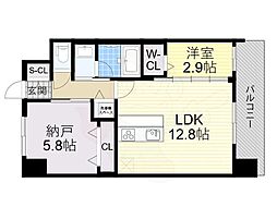 スプランディッドライズ新大阪ノース 2LDKの間取図画像