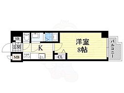 フェニックス新大阪 1Kの間取図画像