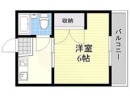 十三セブンハイツ 1Kの間取図画像