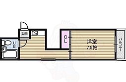 プルシャン西淡路 1Kの間取図画像