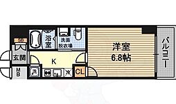 レジュールアッシュプレミアムツインー2 1Kの間取図画像