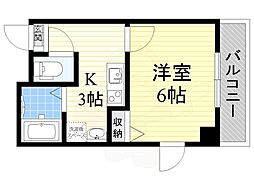 グランパシフィックジュウソウヒガシ 1Kの間取図画像