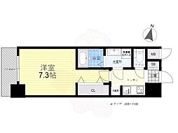 S-RESIDENCE三国WEST 1Kの間取図画像
