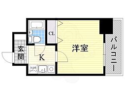 エスリード新大阪第2 1Kの間取図画像
