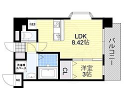 Luxe東三国 1LDKの間取図画像