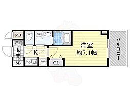 エスレジデンス新大阪ガーデン 1Kの間取図画像