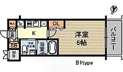 エステムコート新大阪8レヴォリス 1Kの間取図画像
