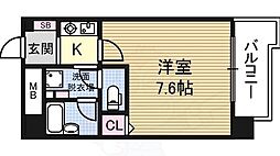 プレサンス新大阪 1Kの間取図画像