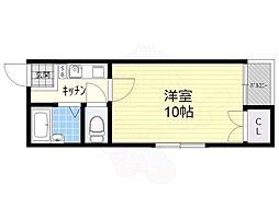 コートヴィエール新大阪 1Kの間取図画像