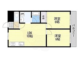 ヒロトモハイツ 2LDKの間取図画像