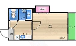 クオーレ十三東 1Kの間取図画像