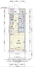 プレサンス淡路駅前 1Kの間取図画像