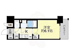 プレサンス新大阪ザ・シティ 1Kの間取図画像
