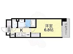 Luxe新大阪VI 1Kの間取図画像
