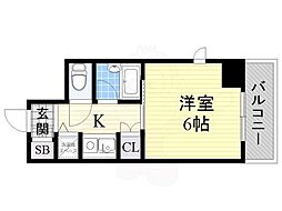 リーガル新大阪2 1Kの間取図画像