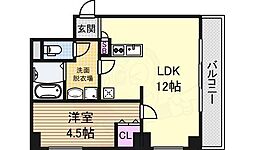 新大阪スターハイツ 1LDKの間取図画像