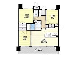 リベールシティ淀川通 3LDKの間取図画像