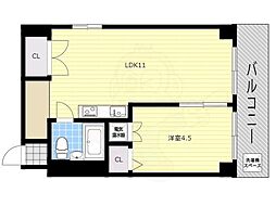 日研ビル 1LDKの間取図画像