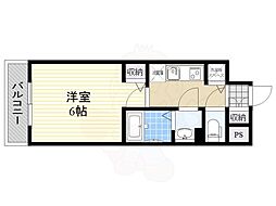 グランカリテ新大阪WEST 1Kの間取図画像