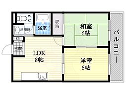 コンフォート下新庄 2LDKの間取図画像