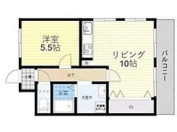 ダイアパレス三国1号館 1LDKの間取図画像