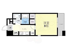 グランシャルマン新大阪 1Kの間取図画像