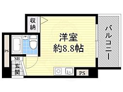 REBANGA十三アパートメント ワンルームの間取図画像