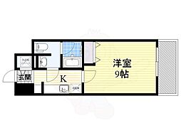 プラウドフラット新大阪 1Kの間取図画像