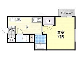 メゾン・コリエンテ 1Kの間取図画像