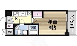 SEST新大阪 1Kの間取図画像