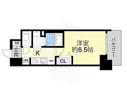 プレサンスOSAKA西中島リエゾン 1Kの間取図画像