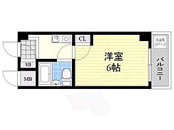 デ・リード塚本 1Kの間取図画像