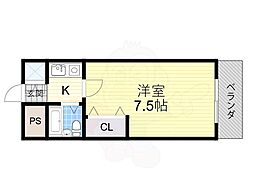 メーベルハイツ・C 1Kの間取図画像