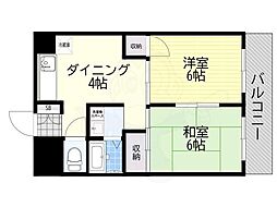 サン・ホワイティ豊里 2DKの間取図画像