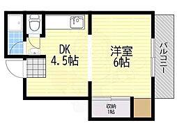 岡本駅前マンション 1DKの間取図画像