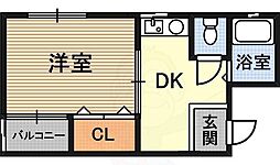 カンフォート淡路 1DKの間取図画像