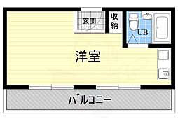 ケティ淡路 ワンルームの間取図画像