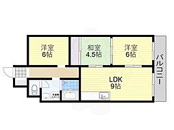 誼マンション 3DKの間取図画像