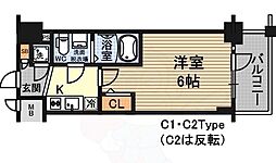 エスリード大阪シティノース 1Kの間取図画像