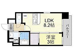 Luxe新大阪VI 1LDKの間取図画像