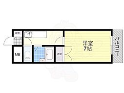 第5中本ビル 1Kの間取図画像
