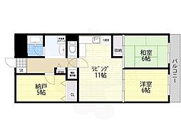 コボリマンション新大阪 2LDKの間取図画像