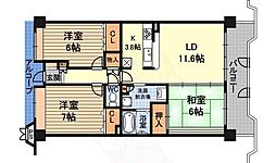 淀川ハイライフマンション 3LDKの間取図画像