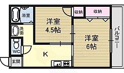 ハイツエルソール 2Kの間取図画像