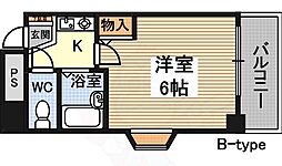 エクセレント上新8 1Kの間取図画像