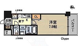 プランドール新大阪サウスレジデンス 1Kの間取図画像