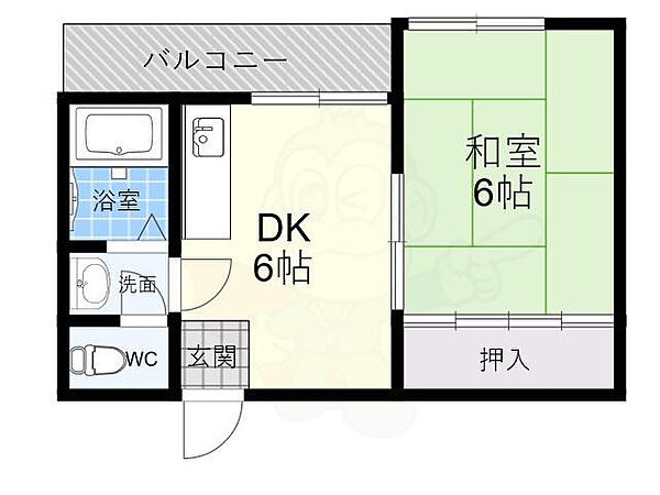 ウィステリア墨江 ｜大阪府大阪市住吉区墨江１丁目(賃貸マンション1DK・2階・28.37㎡)の写真 その2