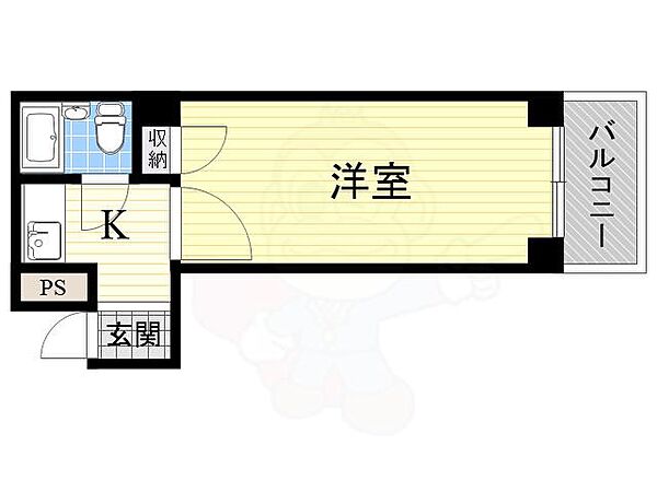 グレース帝塚山 ｜大阪府大阪市住吉区万代３丁目(賃貸マンション1R・2階・15.00㎡)の写真 その2