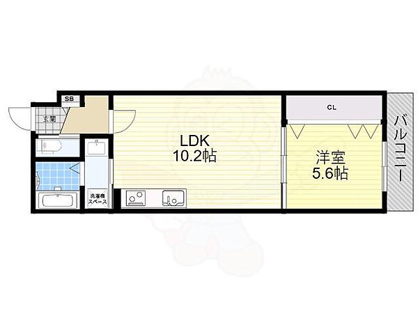 プレジール帝塚山 ｜大阪府大阪市住吉区東粉浜２丁目(賃貸アパート1LDK・2階・37.77㎡)の写真 その2