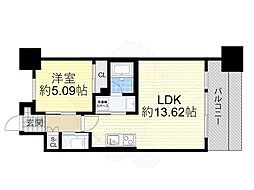 プレジオ帝塚山 7階1LDKの間取り